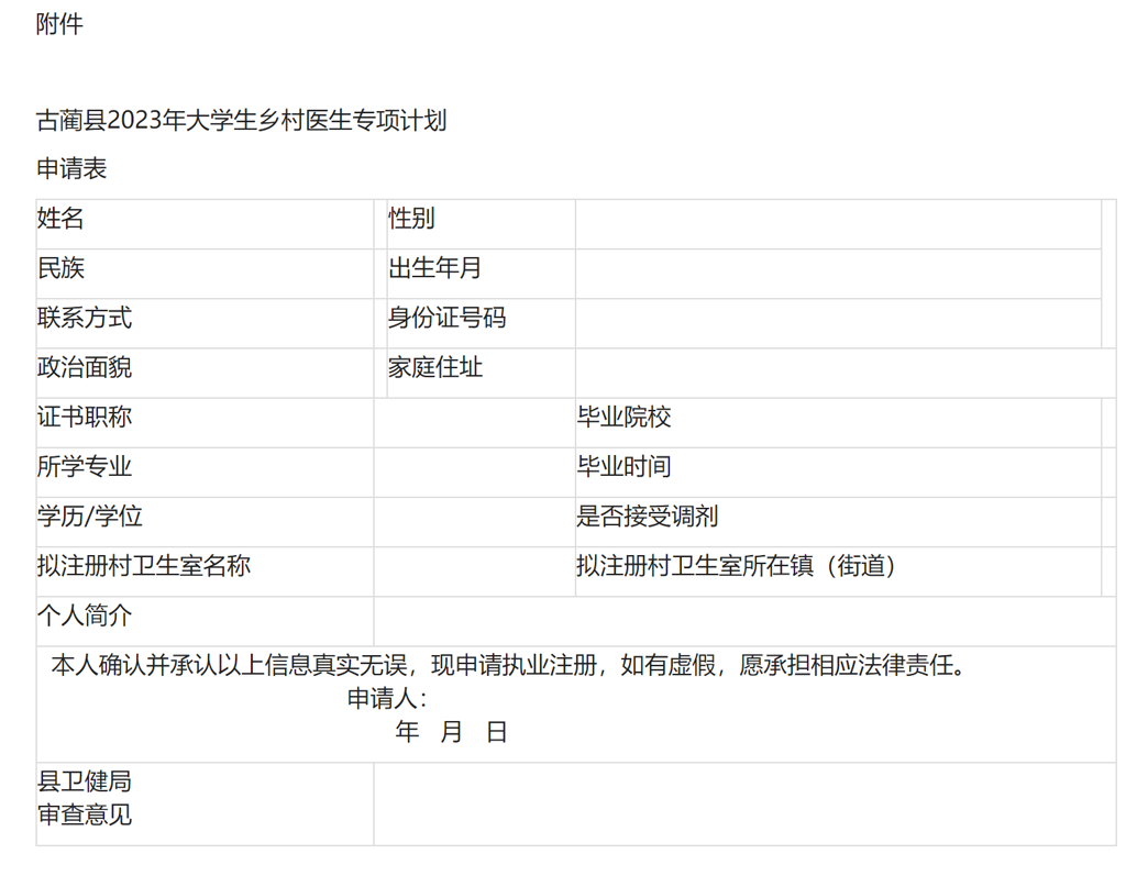 古蔺2023年大学生乡村医生专项计划招聘